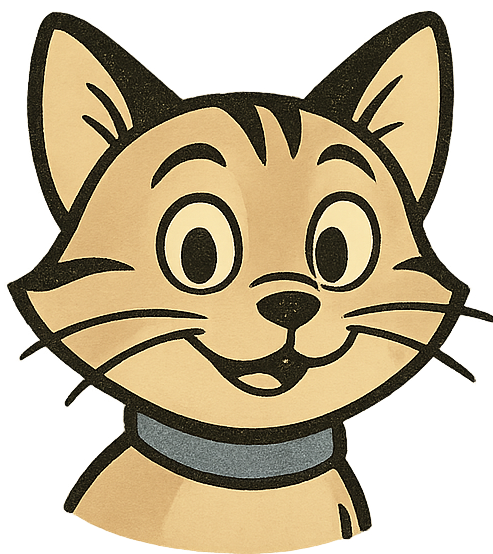 Pixar Style Cat Logo